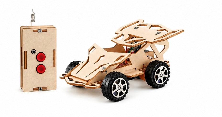 STEM Wooden Radio Control Car Kit - DIY Remote Control Building Toy