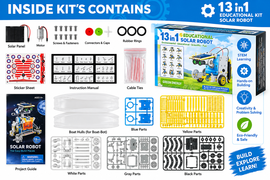 13-in-1 STEM Projects Solar Robot Toy for Kids Science Educational Toys