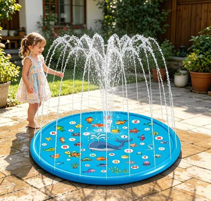Spray and Splash Kids Outdoor Garden Sprinkle Mat Water Toy - 1.72m